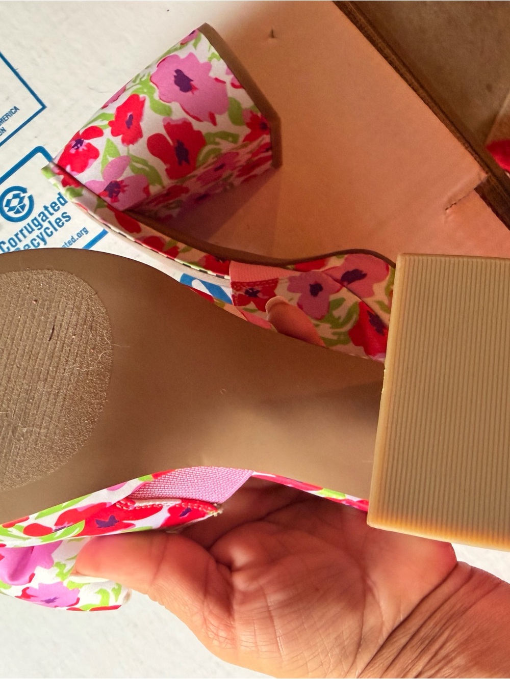 Betsey Johnson Pink Floral Pearl Bow Heels - Picture 3 of 5